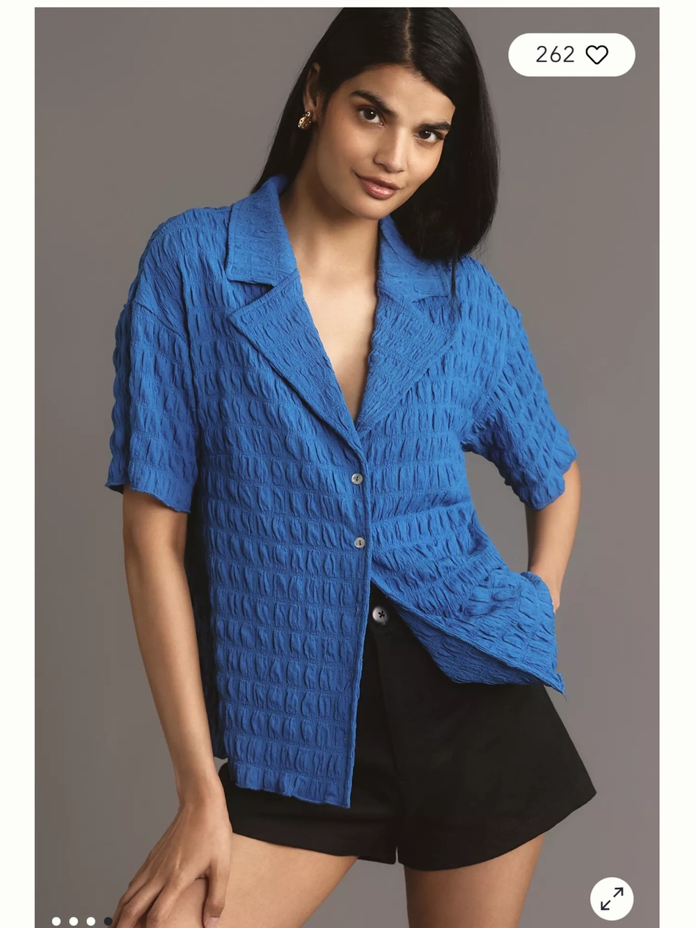 Blue Textured Women's Top